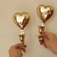 Vintage Brass Heart Shaped Wall Sconces