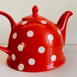Ceramic theiere Jameson & Tailor red with white polka dots
