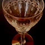 Port glass or crystal aperitif engraved nineteenth