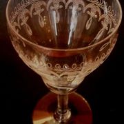 Port glass or crystal aperitif engraved nineteenth