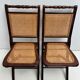2 vintage folding chairs in wood and canning, 60s