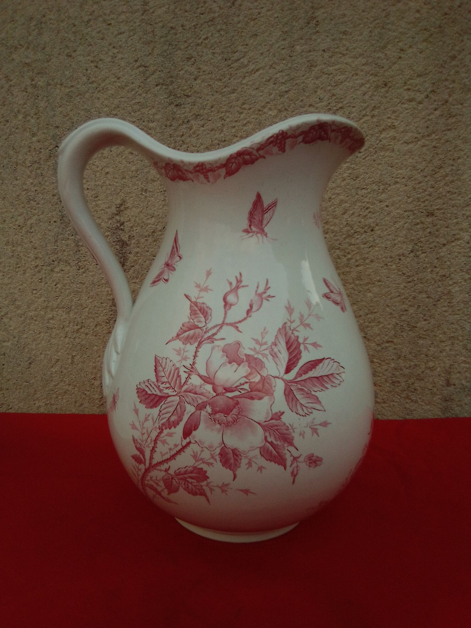Toilet broc in earthenware f f pexonne butterfly model h 28 cm