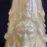 Pair of vintage Vierzon beige opaline vases