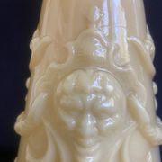 Pair of vintage Vierzon beige opaline vases