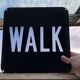 Old signs new york traffic us walk don't walk pair
