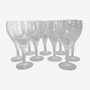 Lot de 9 verres en cristal