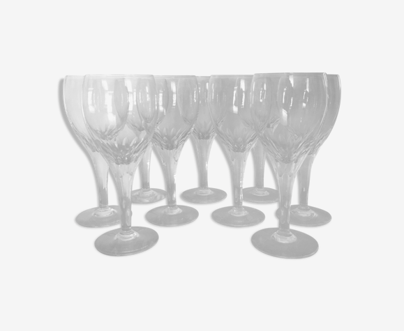 Lot de 9 verres en cristal
