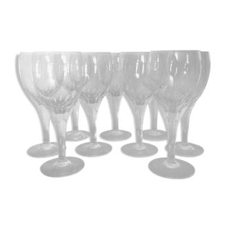 Lot de 9 verres en cristal