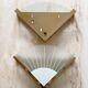 A pair of 80s hollywood regency glass & brass wall lamps