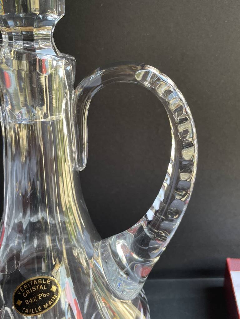 Ewer decanter – Stamped Cristallerie de Lorraine
