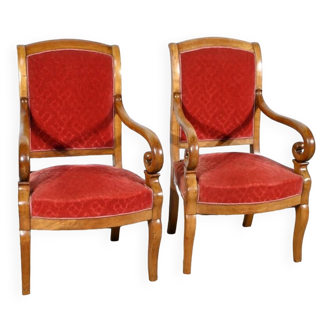 Paire de Fauteuils en Merisier, époque Louis Philippe – 1ère Partie XIXe