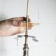 1960s Holophane Ball Pendant Chandelier, Thick Glass, 30 cm, and Vintage Brass