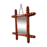 Miroir fin XIX ème vers 1900 en hêtre forme bambou