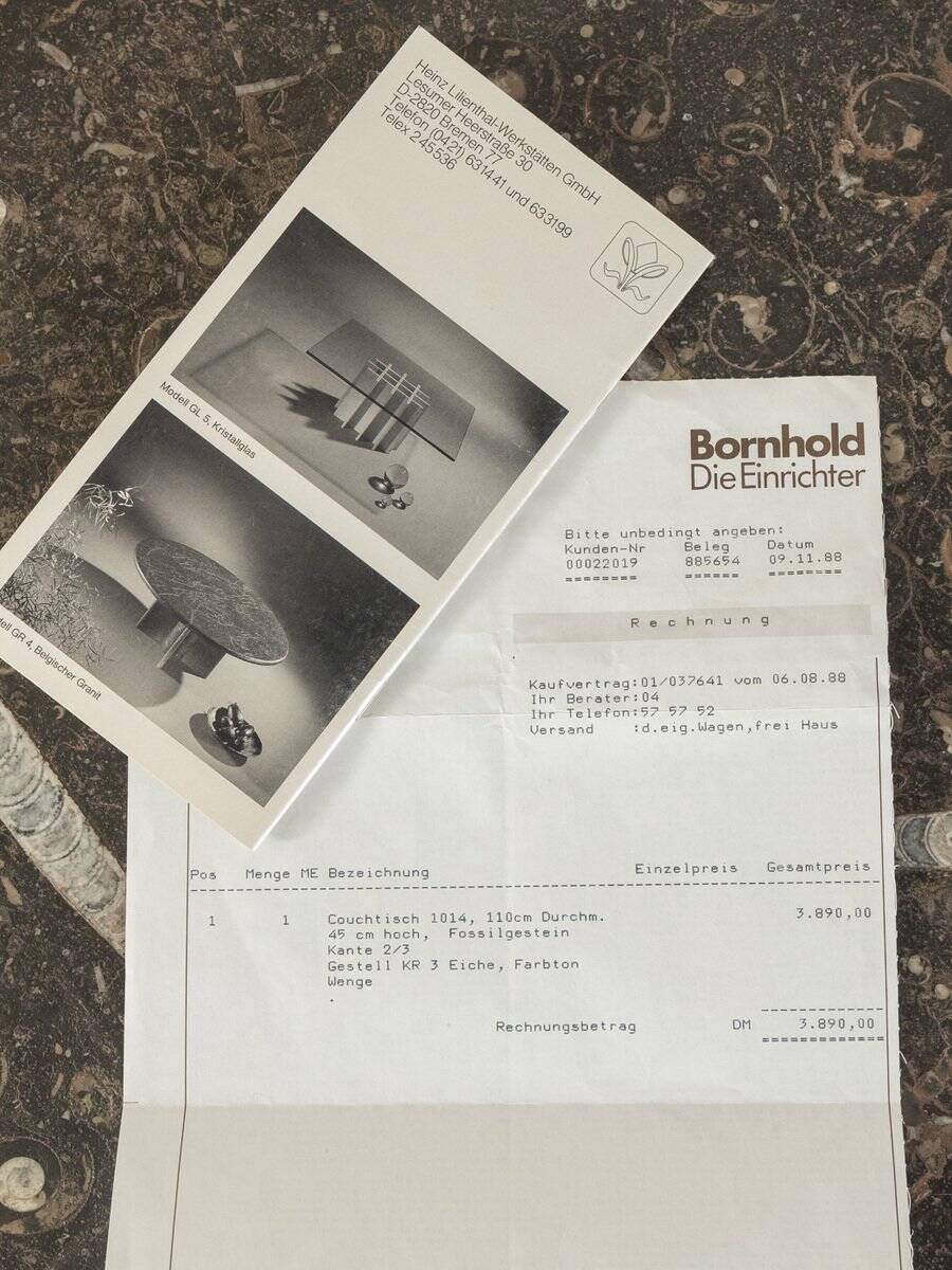 Rare coffee table by Heinz Lilenthal, 1980s.