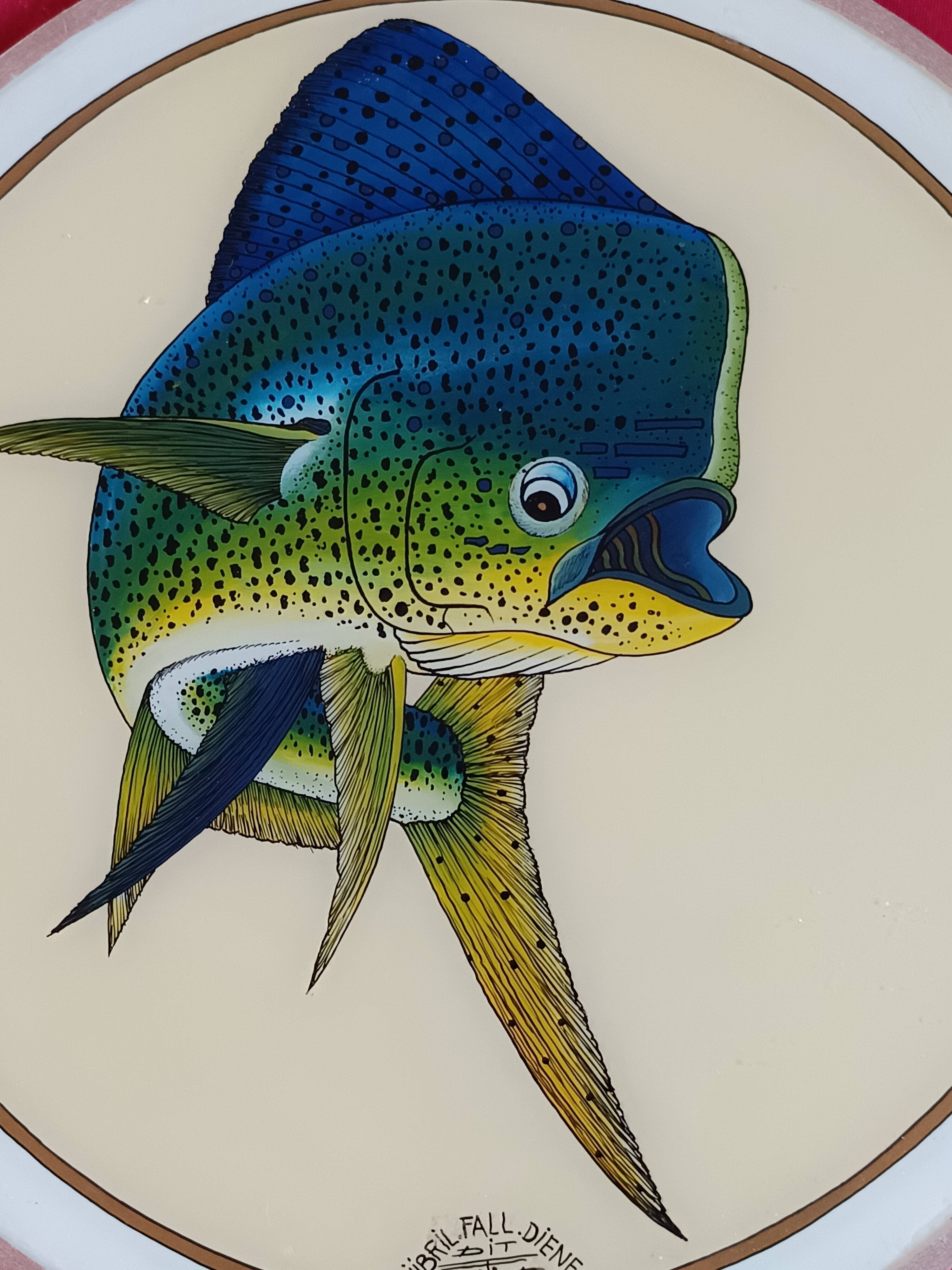 Pair of decorative panels signed by Djibril Fall Diène Exotic Fish