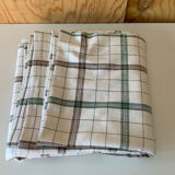Green and brown checkered tablecloth Selency x Monoprix Croisé Laroche