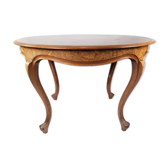 Table à manger ronde en noyer, années 1860