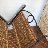 Pretty magazine rack in iron and braided rope