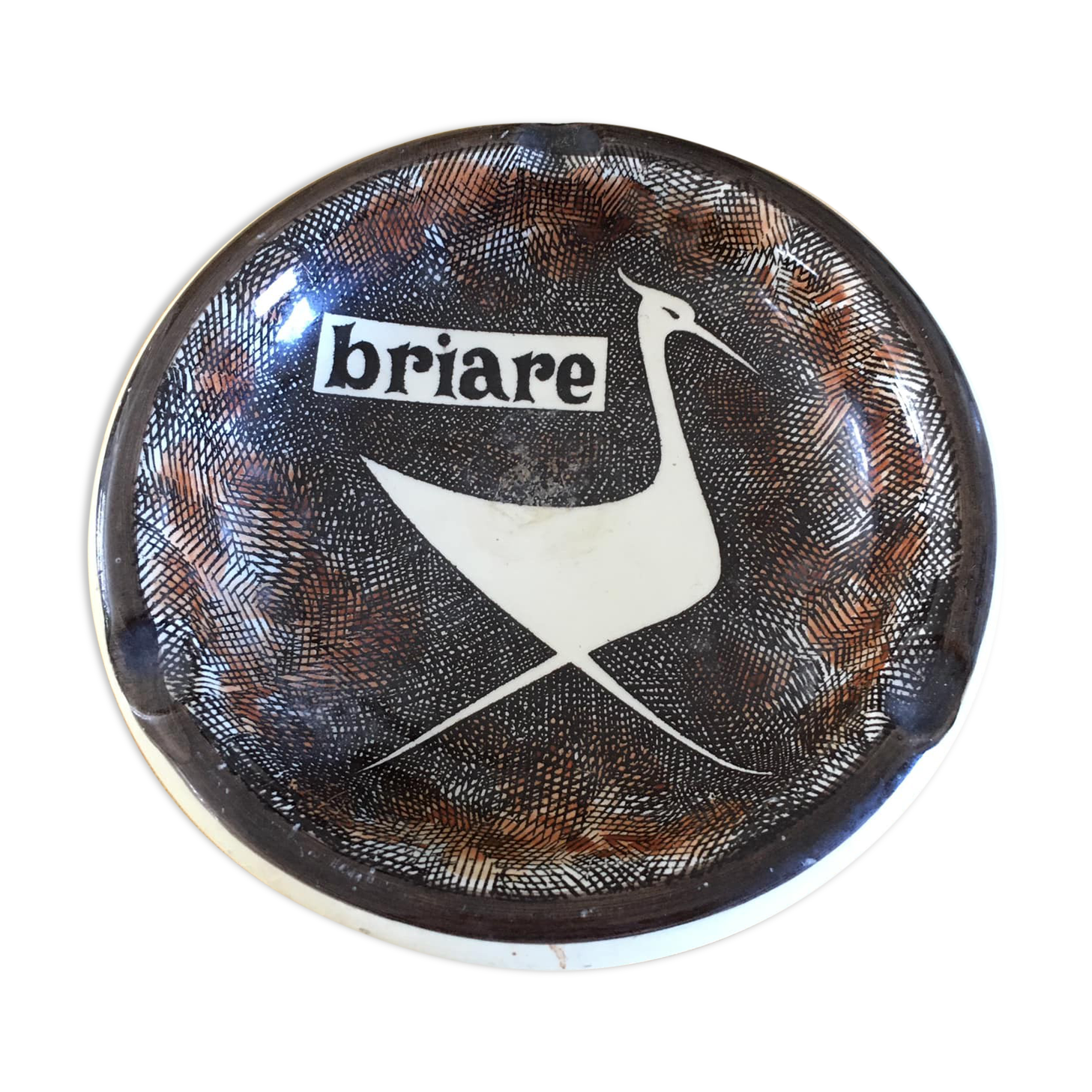 Ceramic ashtray stamped Gien advertising Briare