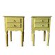 Pair of vintage carved wooden bedside tables.