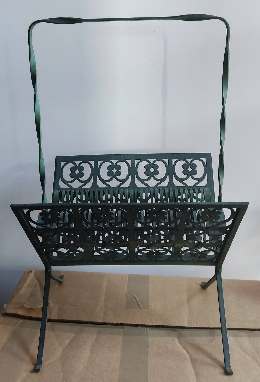 Florentine style metal magazine rack
