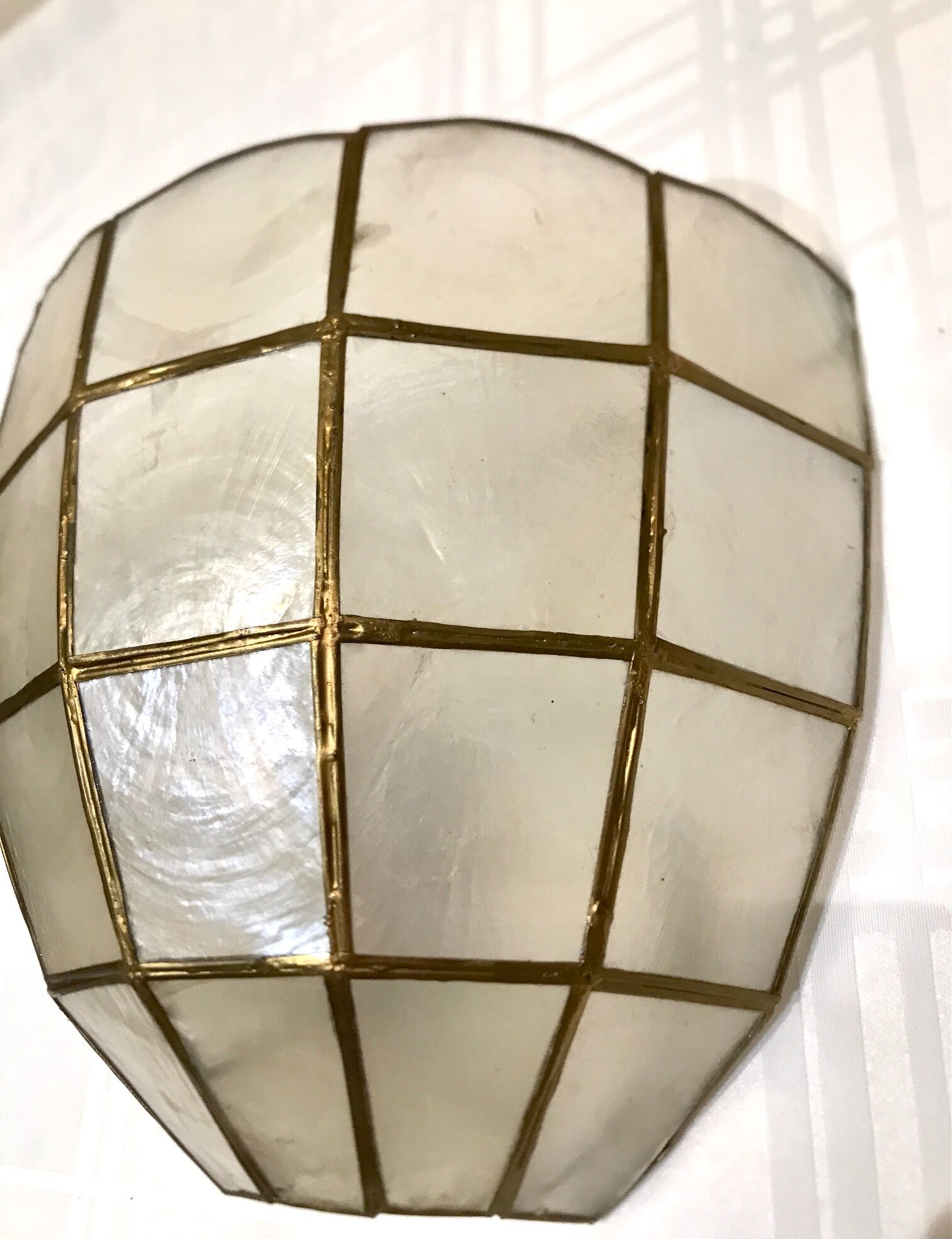 Pair of mother-of-pearl shell sconces