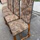 6 Louis XIV chairs made of solid wood with sheep bone and 19th-century floral fabric.