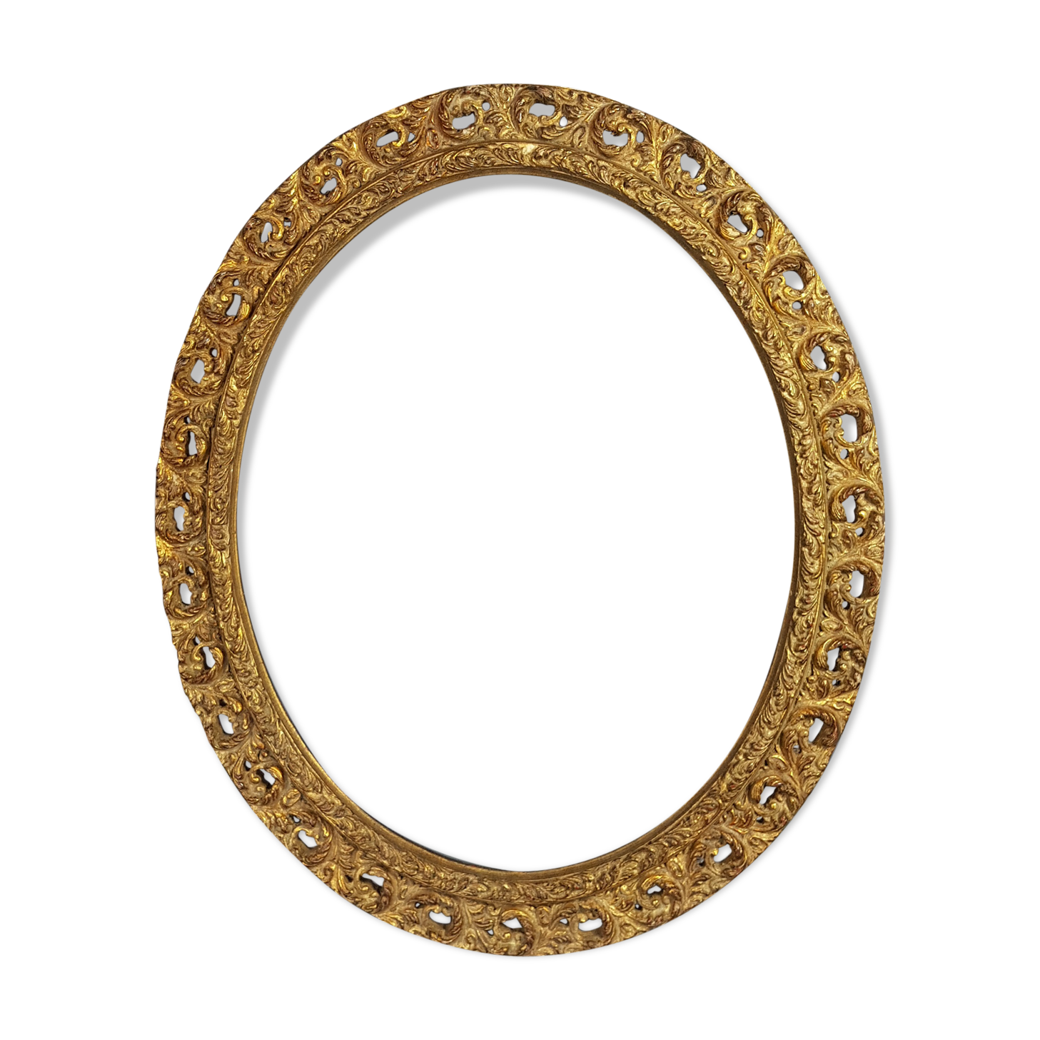 Old oval frame open wood
