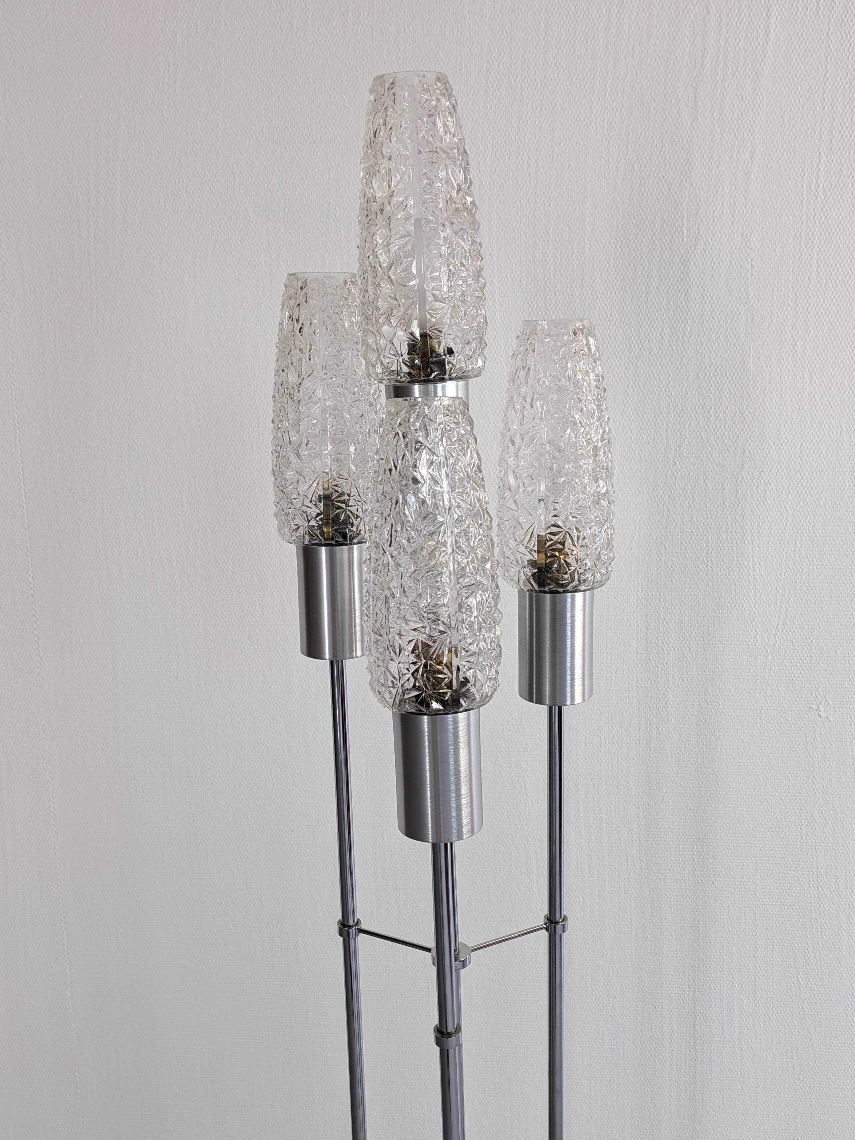 Four-light staircase lamp, France around 1970.