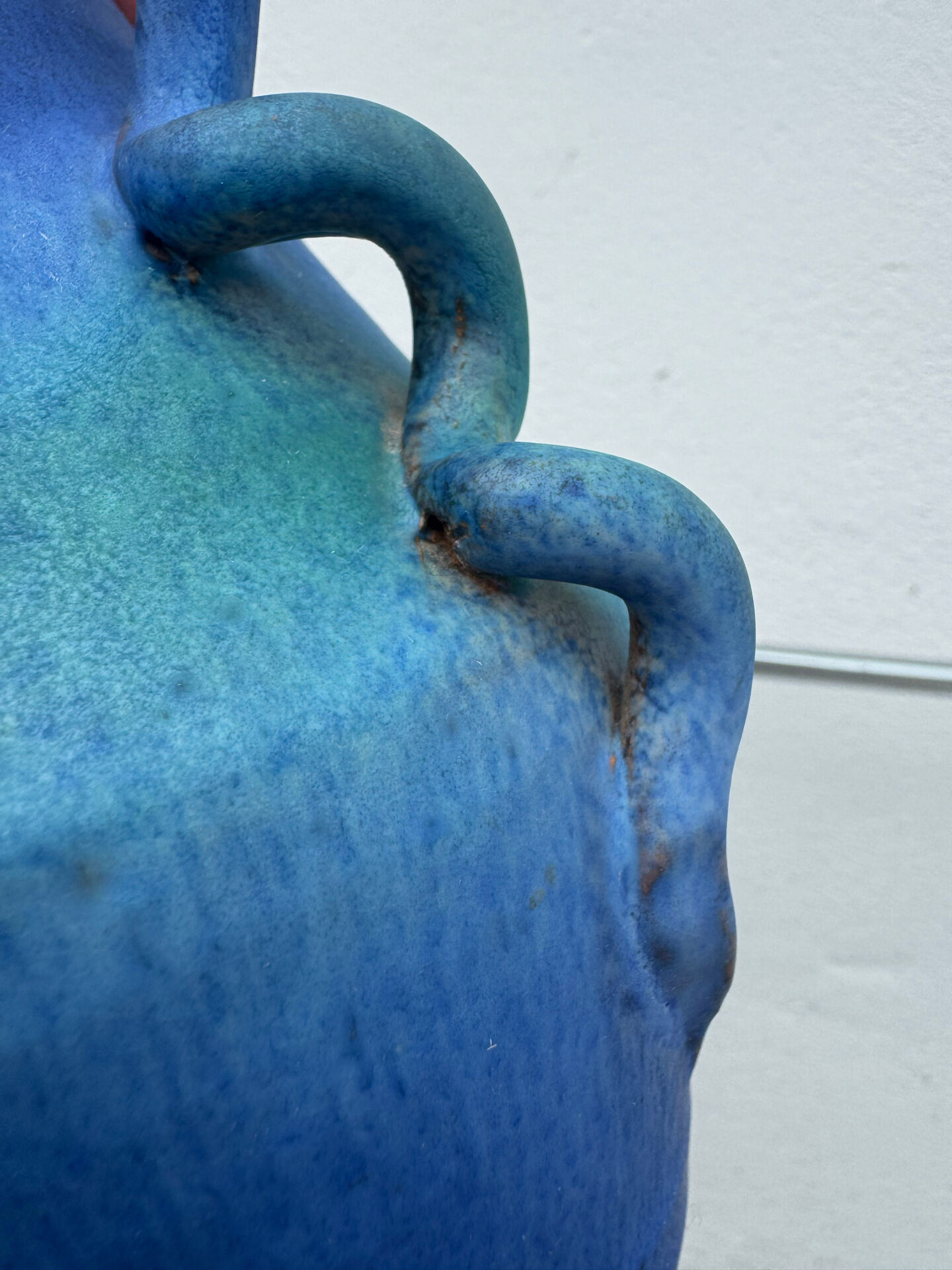 Vintage blue gradient ceramic vase