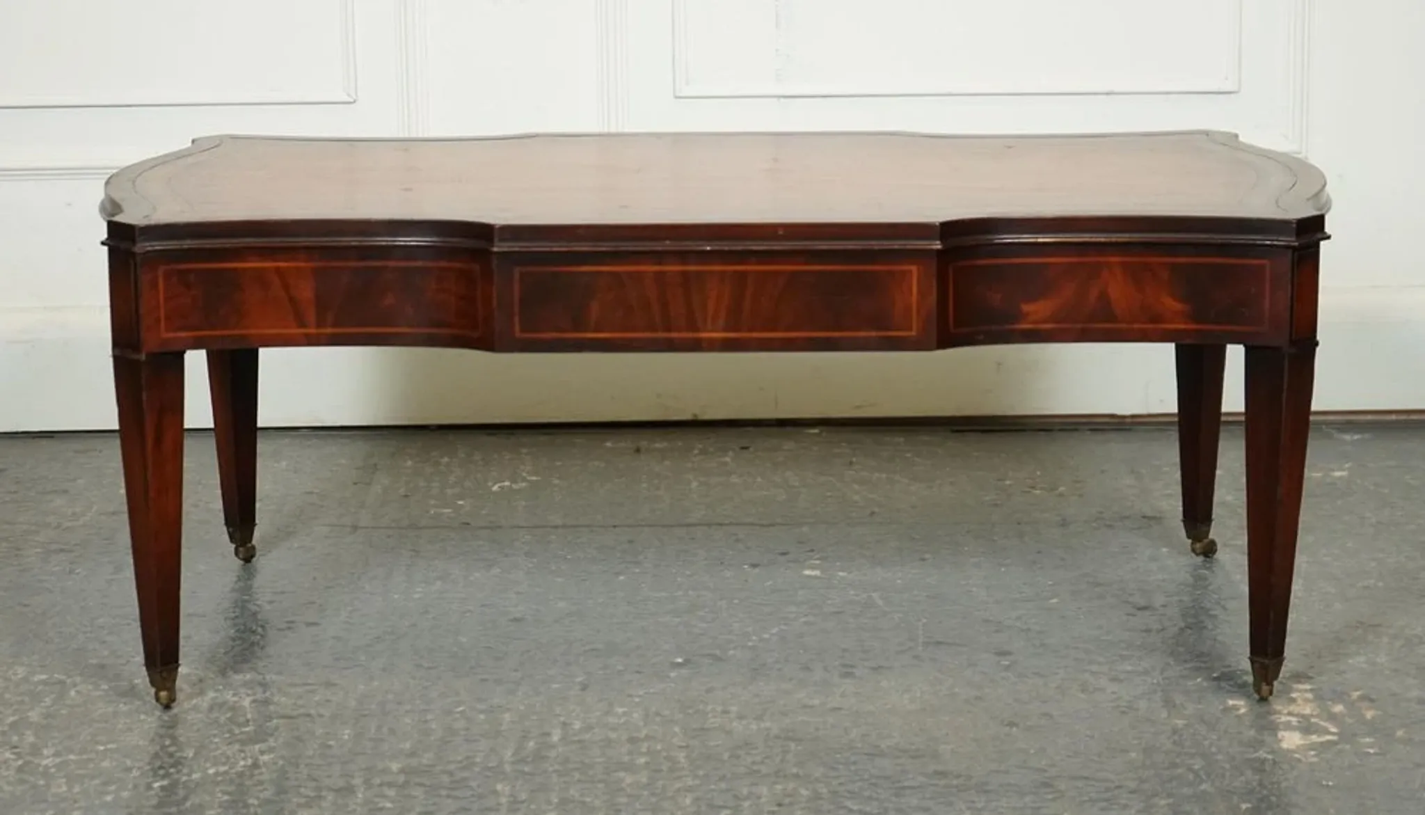 Heirloom Vintage Brown Leather Coffee Table by Weiman