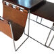 Brabantia rosewood tables with leather magazine holder 1960