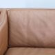 1970s Danish 3-seater brown leather sofa with beech frame