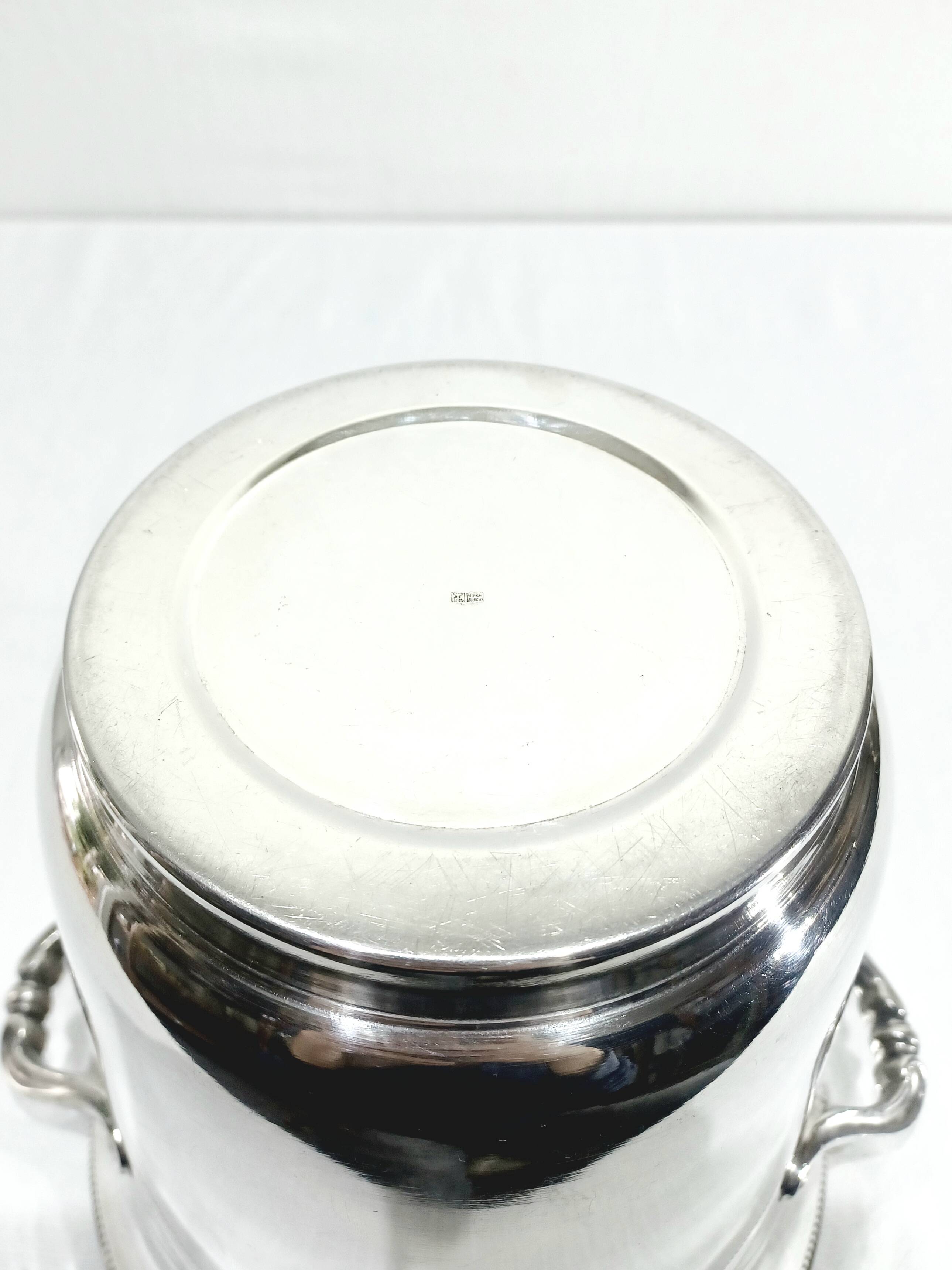 Silver-plated champagne bucket with fluting