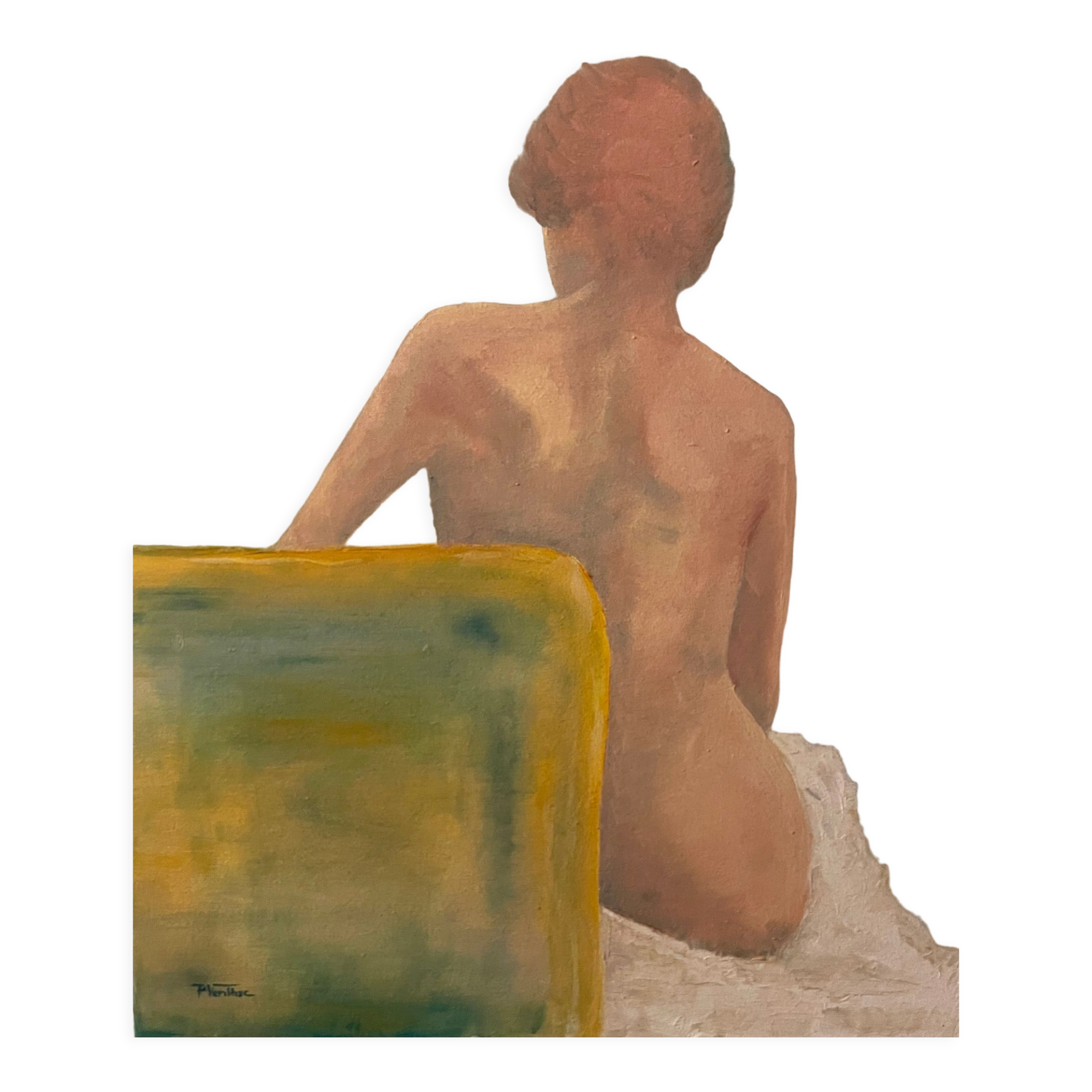 Huile sur toile femme de dos