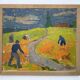 Svan Grandin (1906- 1982) Large Vintage Oil on Canvas Landscape, signed