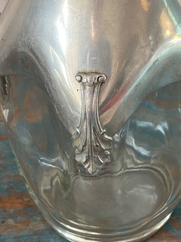 Carafe à whisky en verre et étain