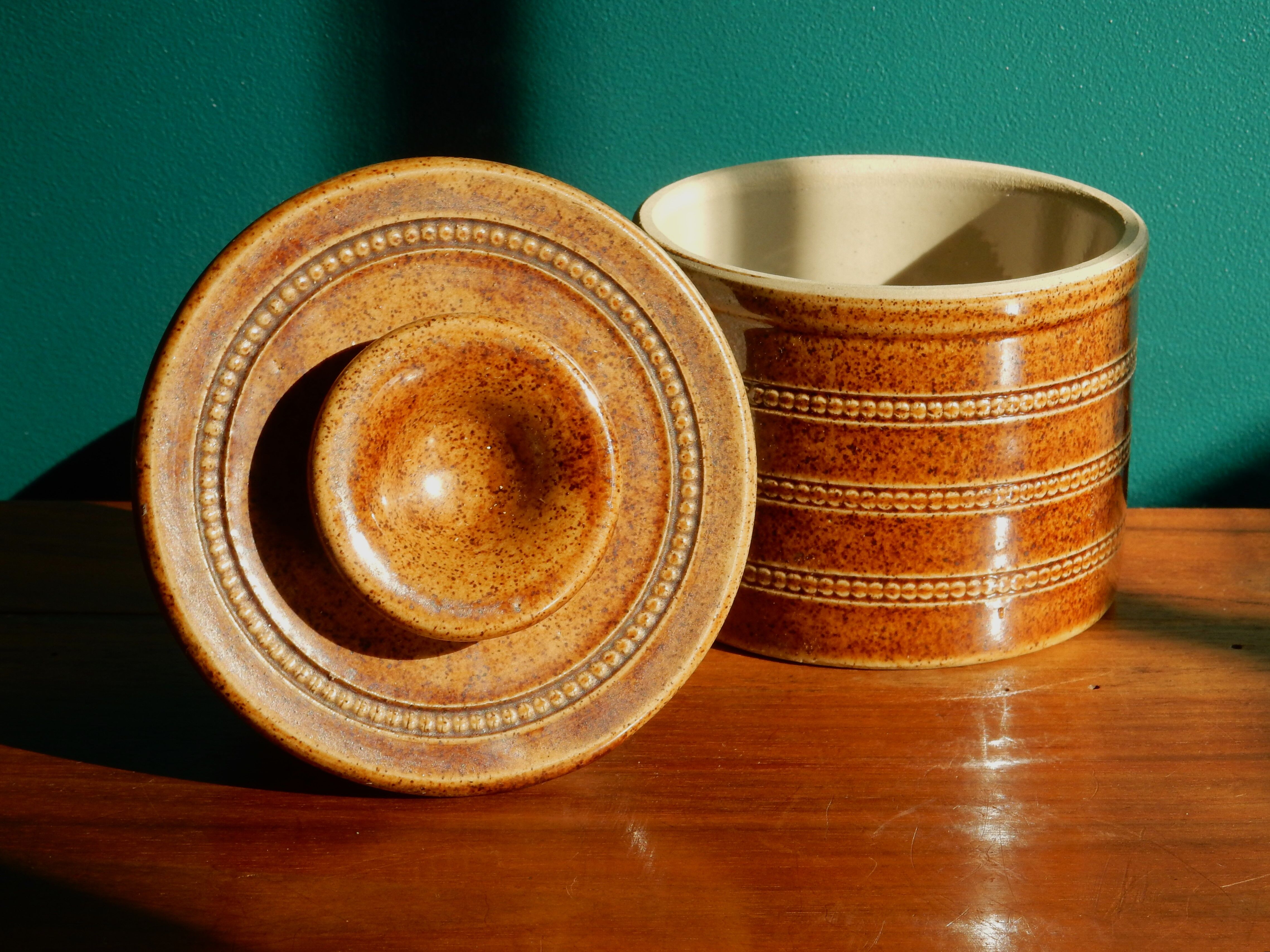 Vintage butter dish in Berry stoneware