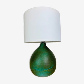 Lampe céramique figue couleur verte signée Culis