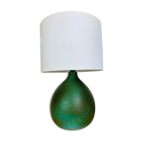Ceramic lamp fig color green signed Culis