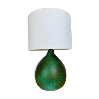 Lampe céramique figue couleur verte signée Culis