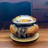 Mid-Century Vallauris Ceramic Box with Earthy Glaze, France, 1950s