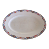 Oval dish décor baskets of roses by Digoin Sarreguemines / vintage 50s-60s