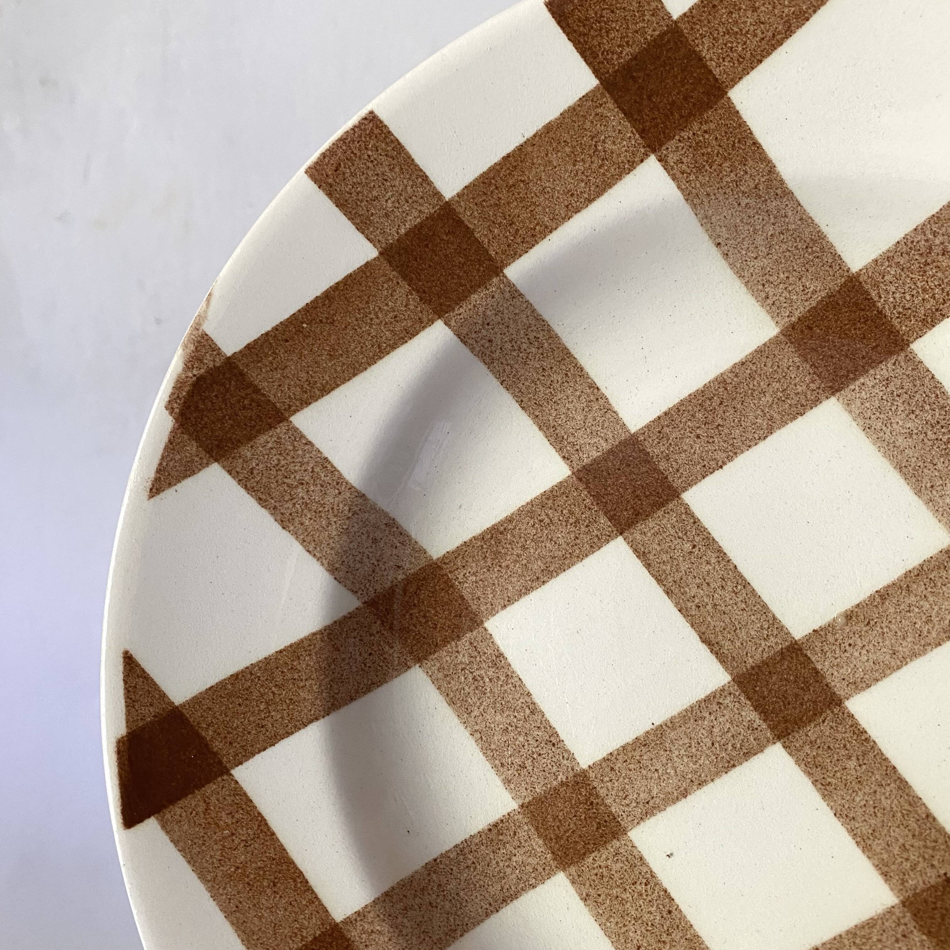 Deep plates Moulin de Loups gingham Glasgow model
