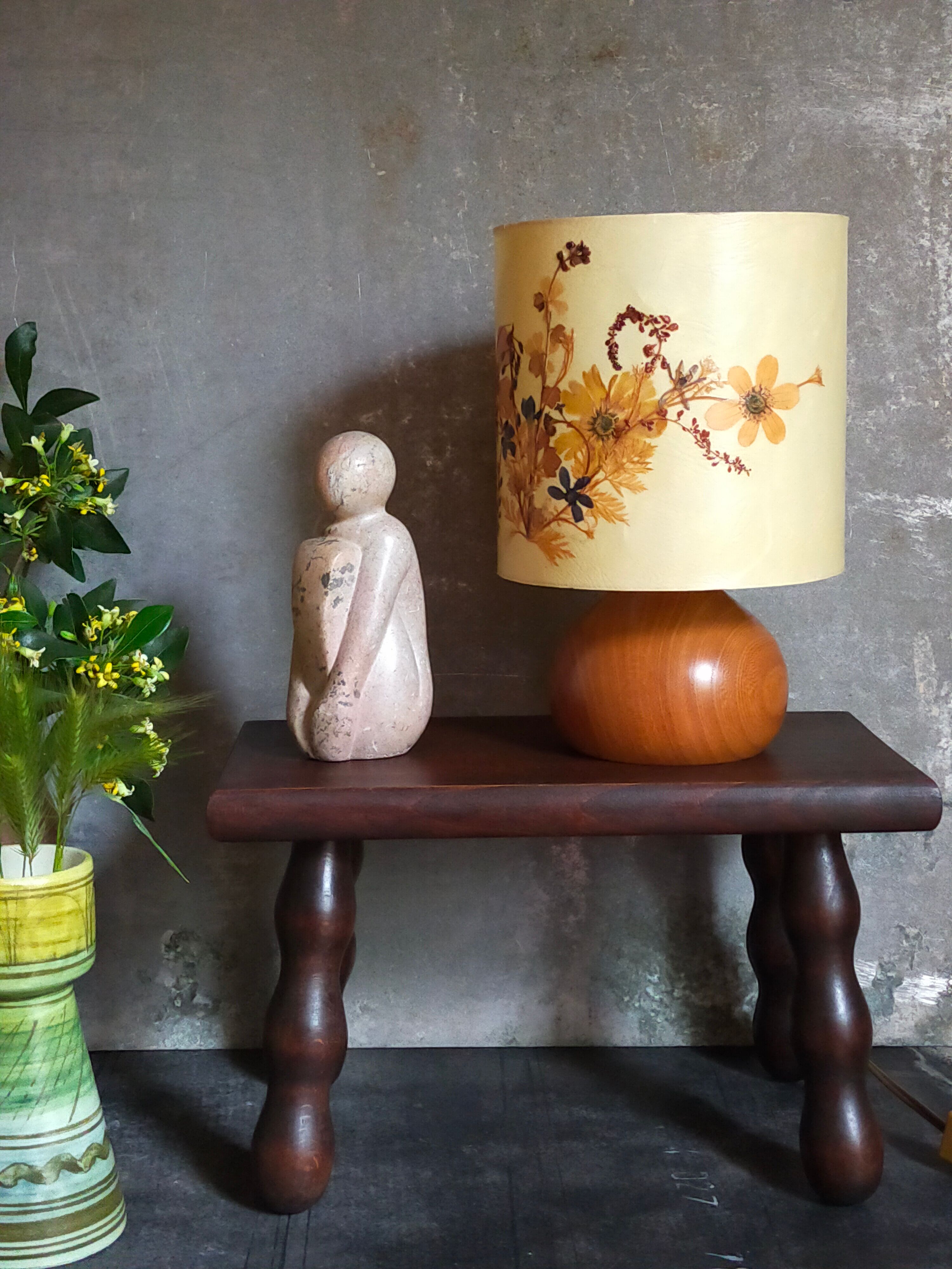 Lampe de chevet en bois vintage