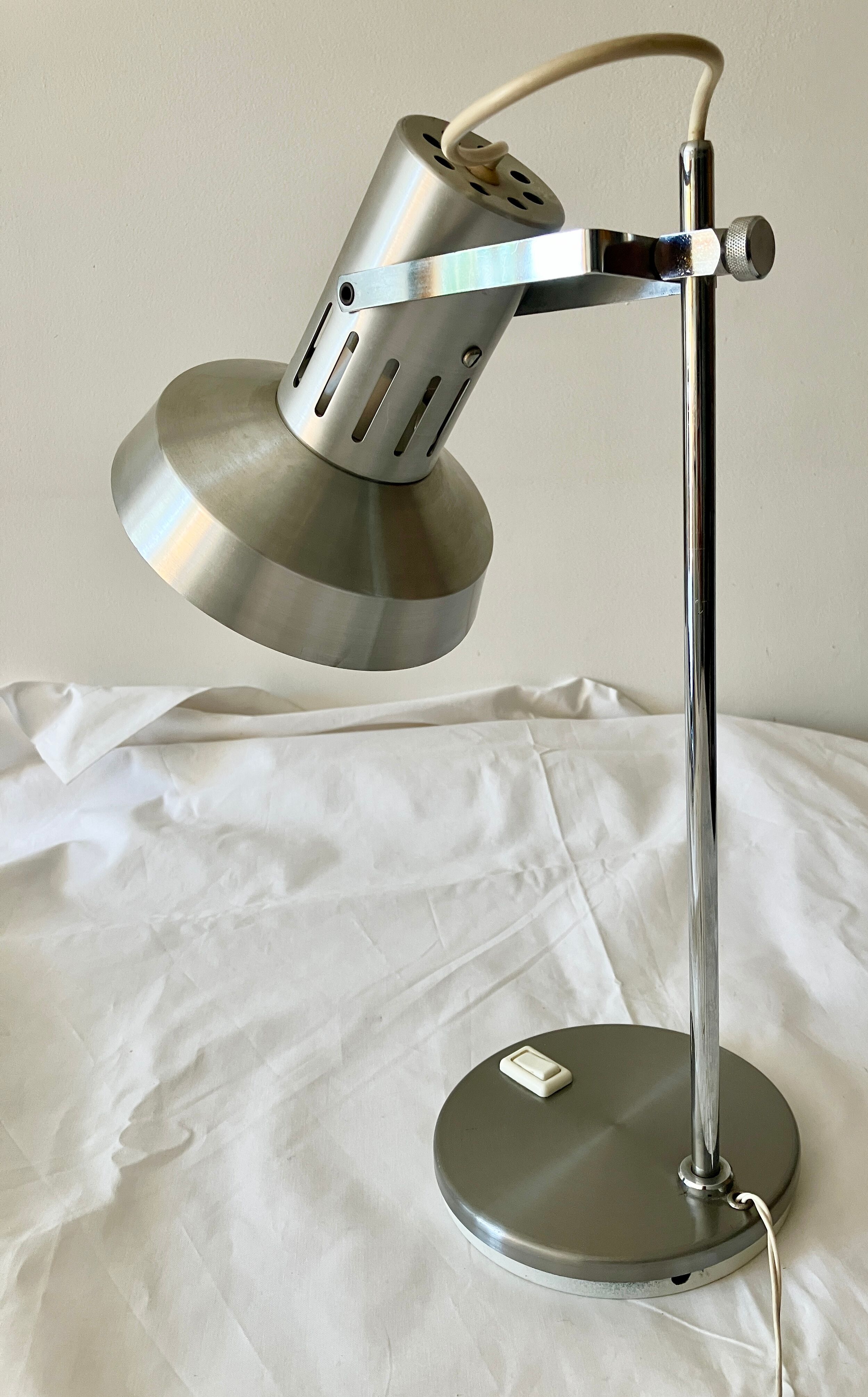 Lampe de bureau alu/acier années 70