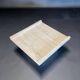 Square travertine coffee table by Claude Berraldacci. 1990s. France.