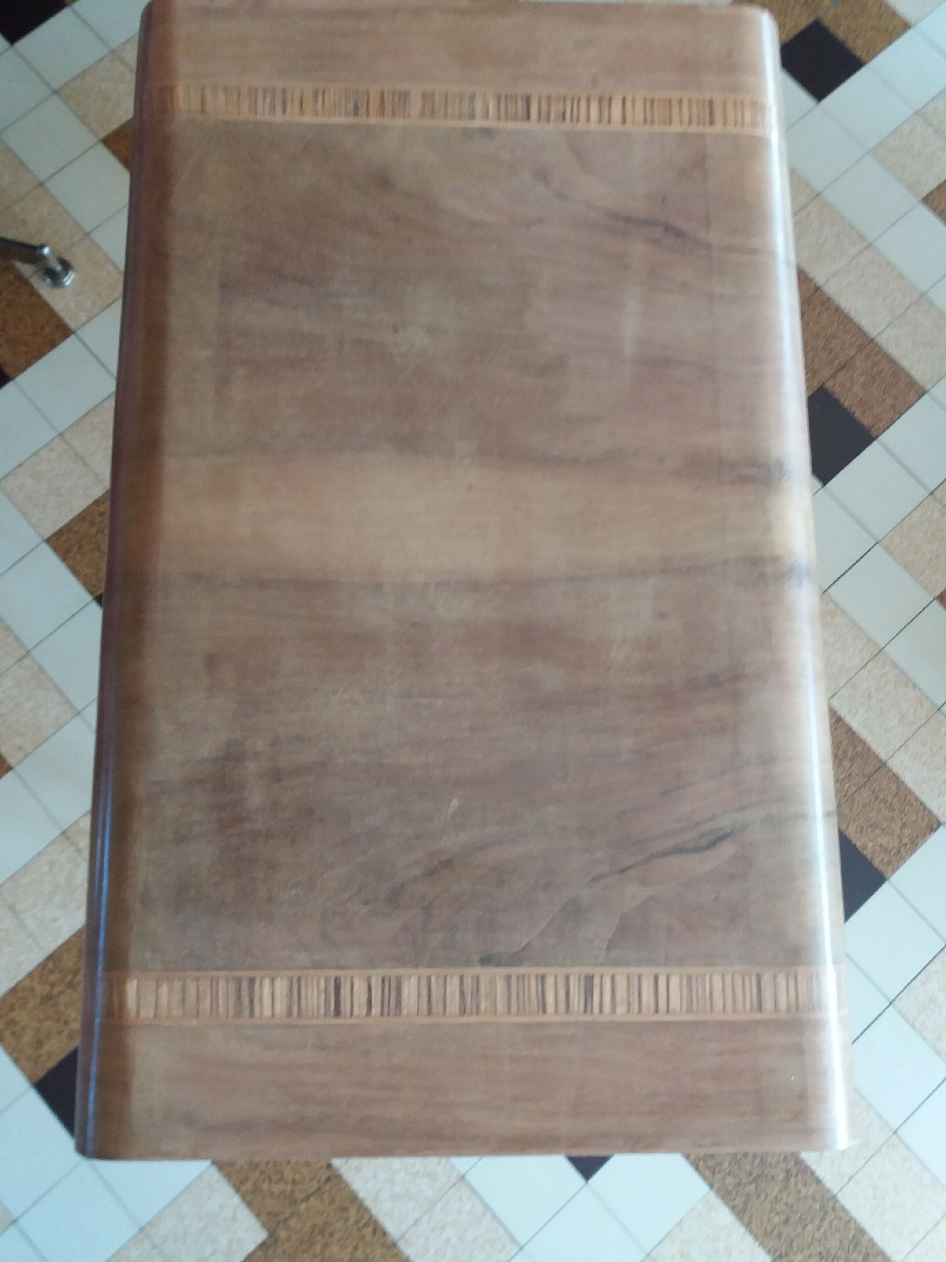 Art Deco curved wood console