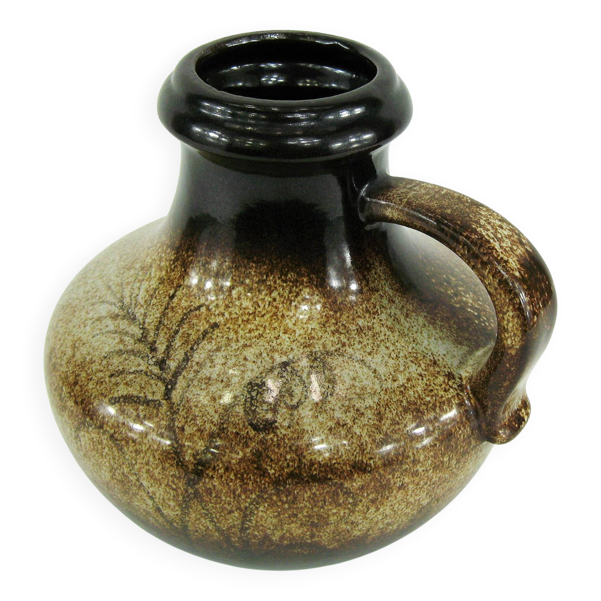 Brown Pitcher Vase - Scheurich West Germany Pottery - Vintage 70s