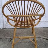 Wicker "shell" chair, 70s